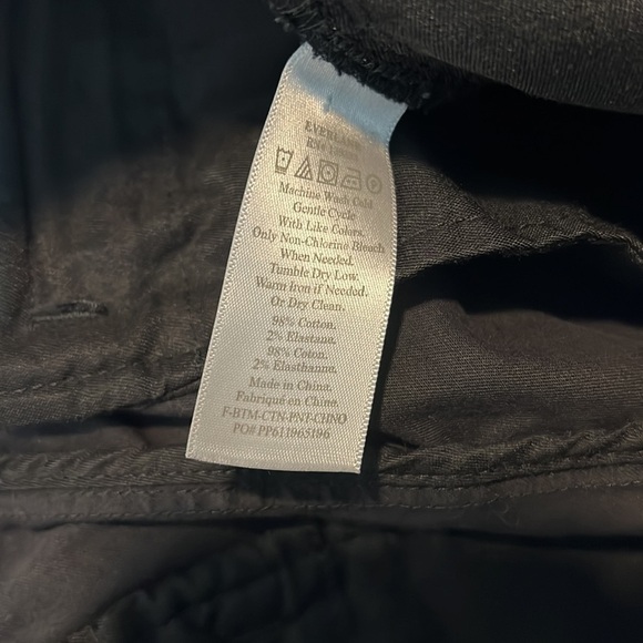 Everlane Black Straight Leg Chino Pant Size 2 - Picture 9 of 10